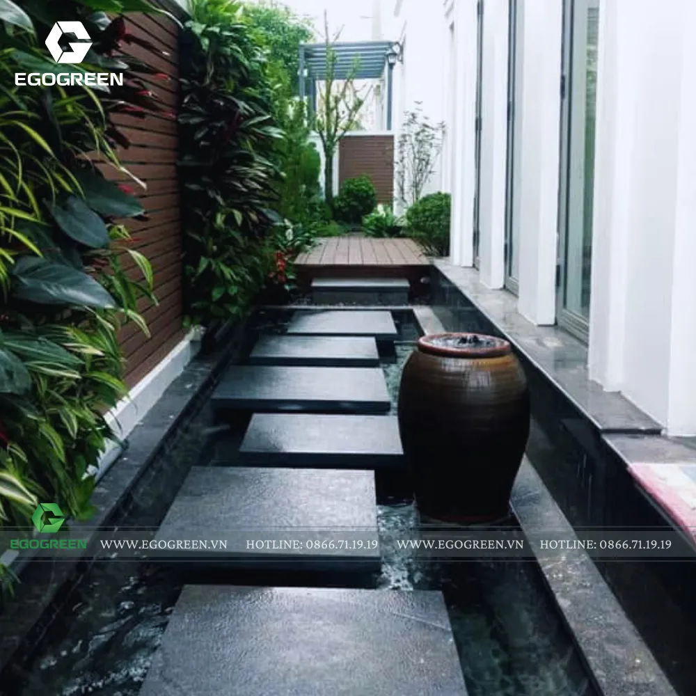 Không gian sân vườn nhỏ do EGOGREEN thực hiện